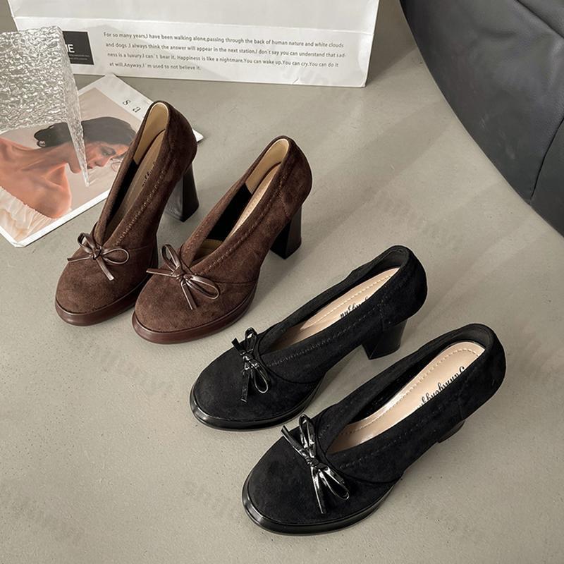 Vintage Outdoor Fashion - Salto alto feminino 2025 primavera outono