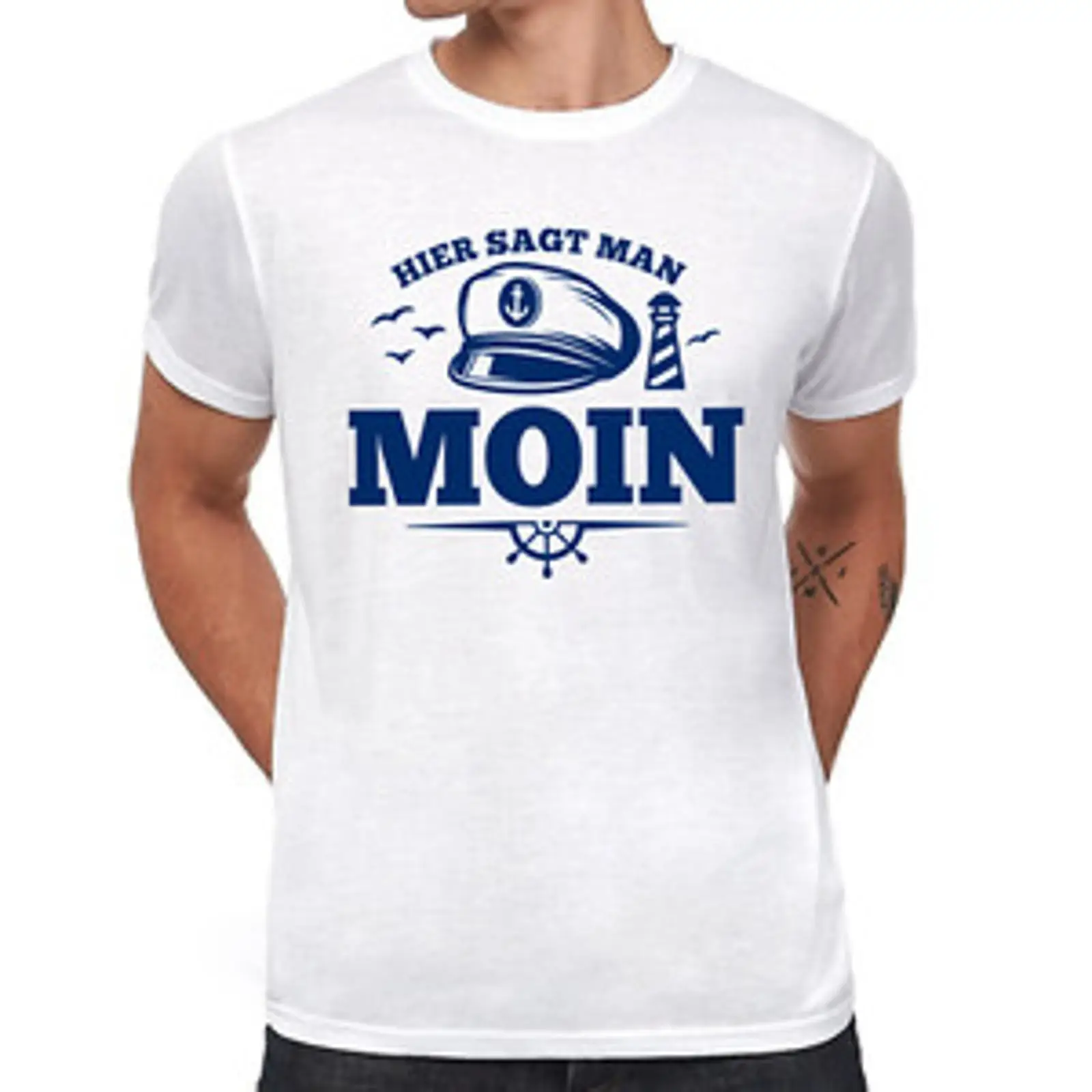 Vintage Fashion Hamburg - Camiseta Vintage Sagt Man Moin de