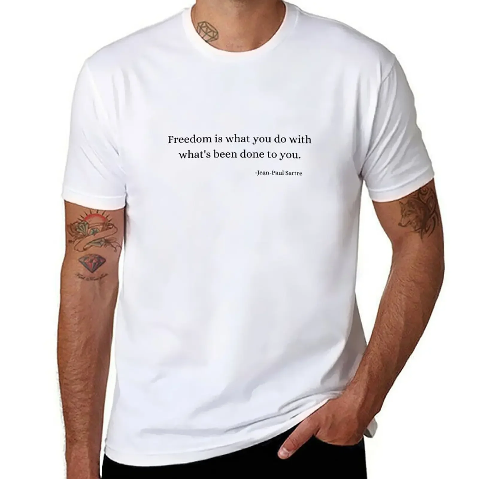 Vintage Fashion Quotes - História Filosofia Citações: Jean-Paul Sartre Camiseta