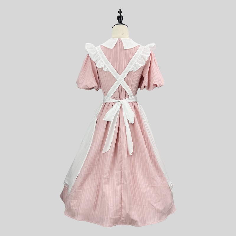 Vestido Longo Rosa e Branco de - Vintage Fashion Dresses avaliação e preço