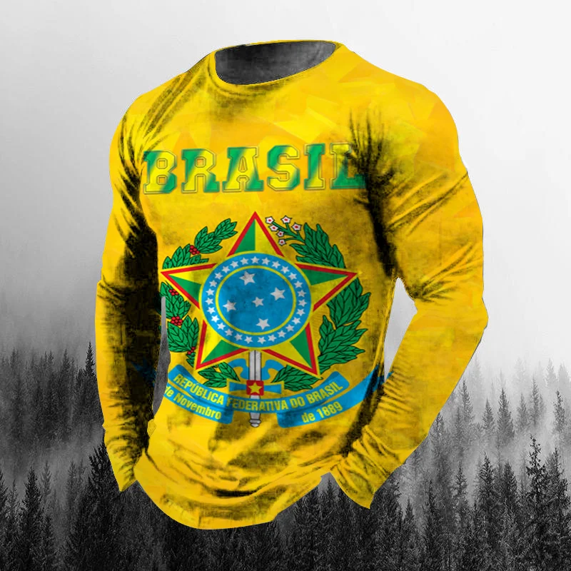Camiseta masculina de manga co - Vintage Outdoor Fashion avaliação e preço