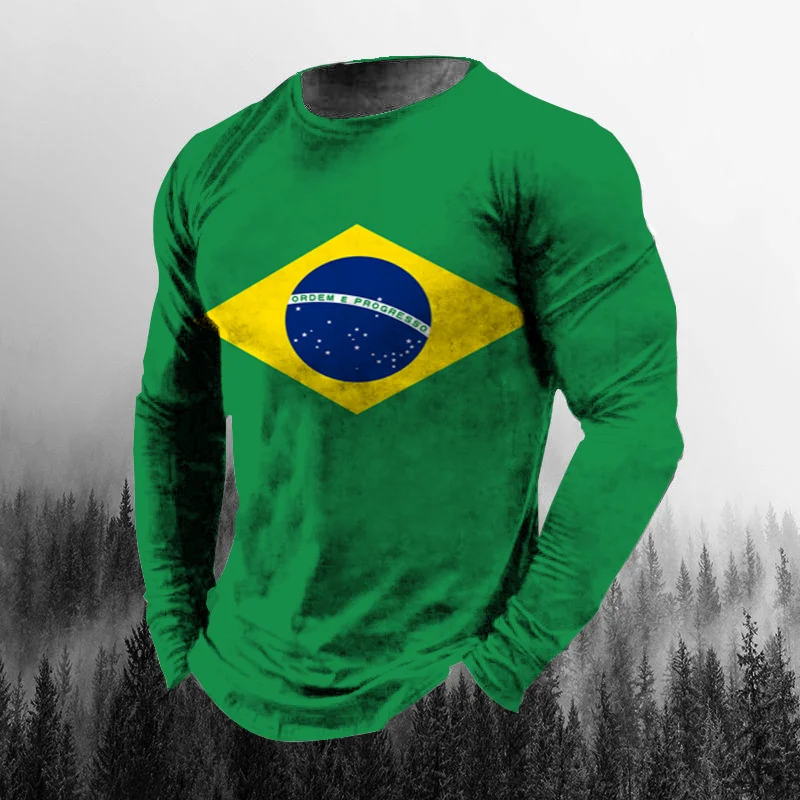 Camiseta masculina de manga co - Vintage Outdoor Fashion avaliação e preço