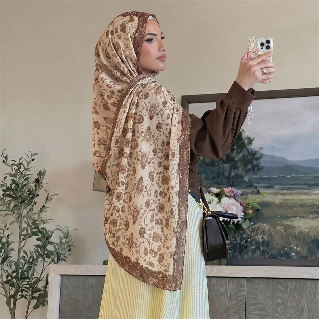 Hijab Vintage com Estampa Flor - Vintage Outdoor Fashion avaliação e preço